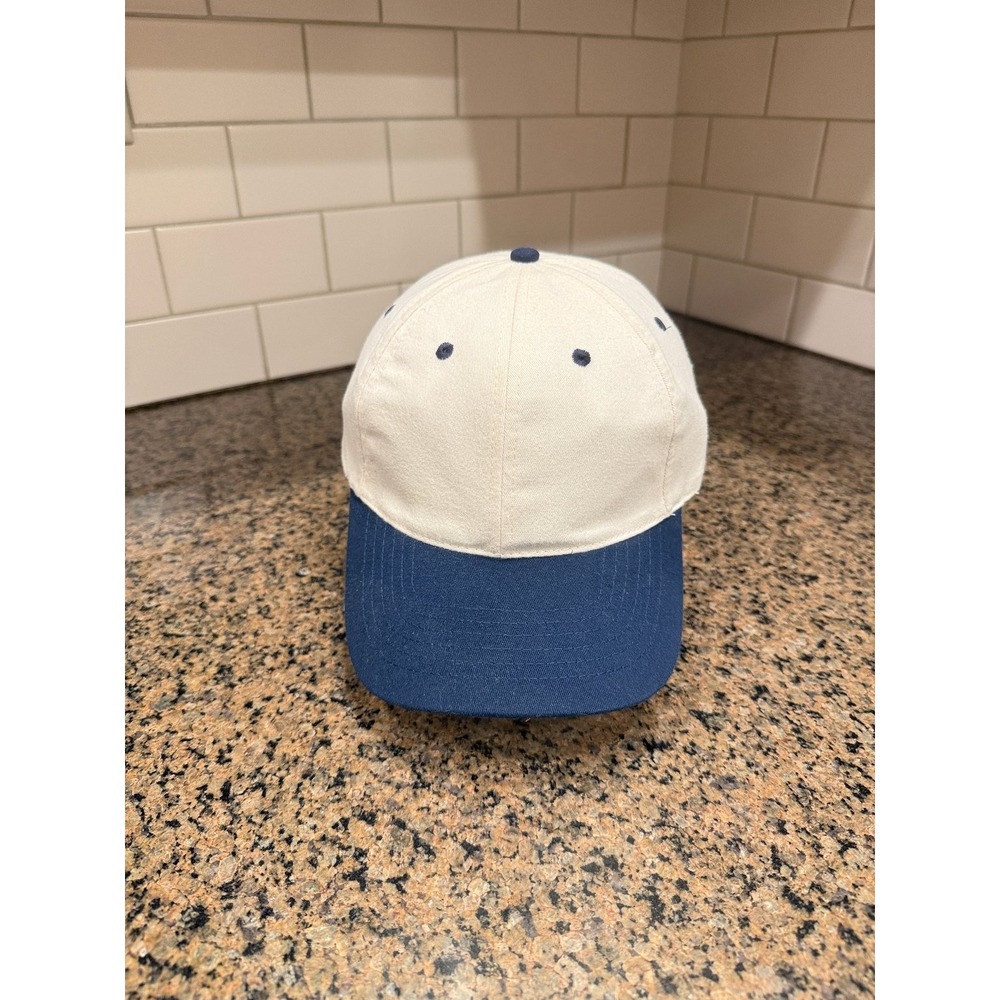 HeadShot ByKCCaps Baseball Cap Men's Adjustable Strapback Cream Blue Brim